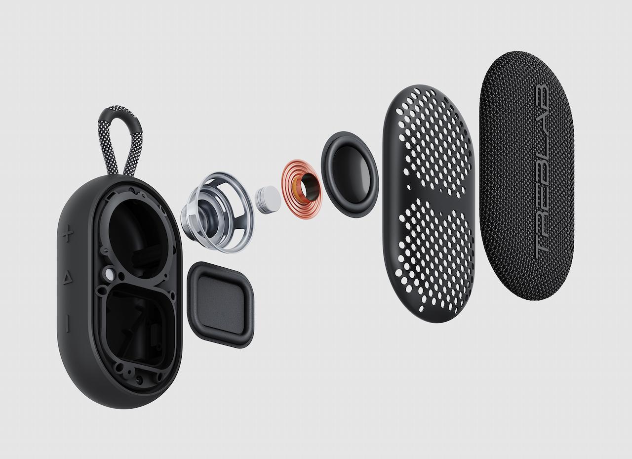 3D product visualization of TREBLAB HD-GO portable speaker